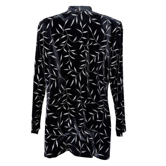 JBS Black Silver Velour Blazer Steampunk Edwardian Deco Glam Wedding Guest Small - Picture 5 of 9